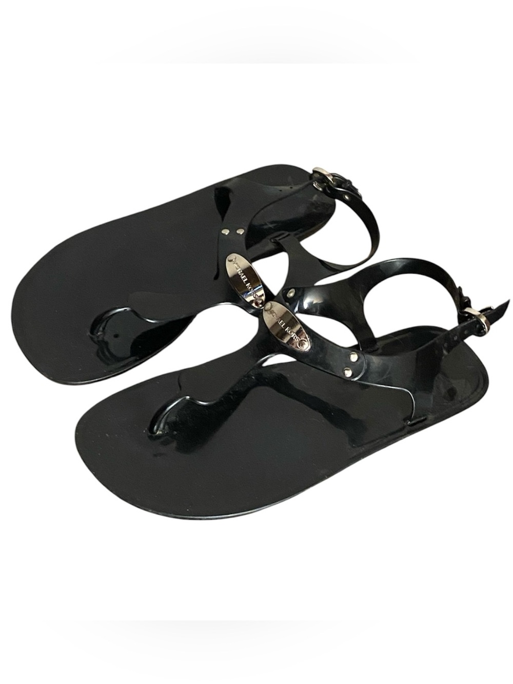 Michael Kors Black Jelly T-Strap Sandals